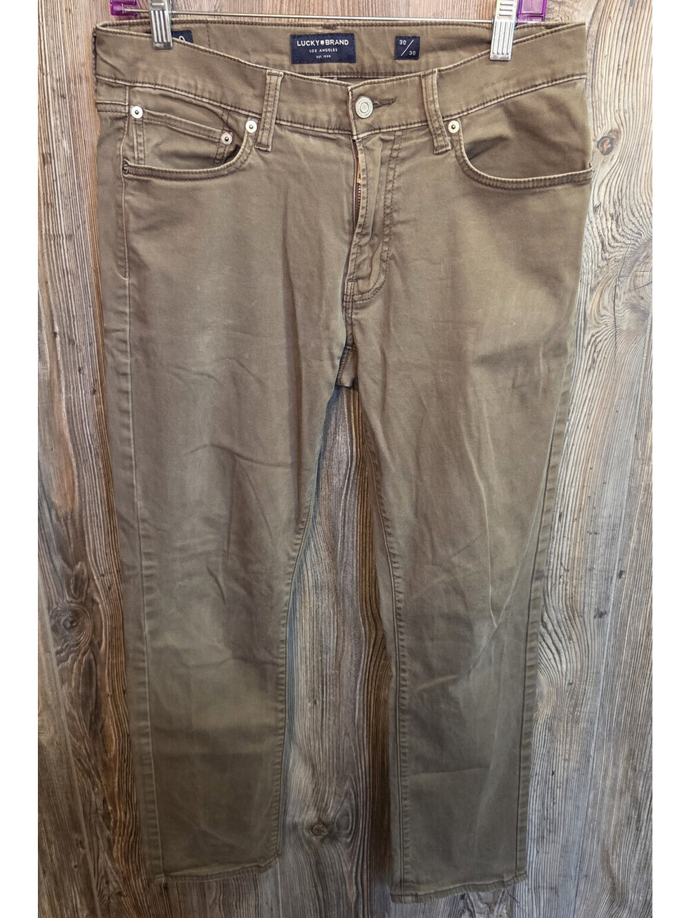 Lucky Brand "410 Athletic Slim" Brown Denim Jeans Men Size 30x30 Western Cowboy